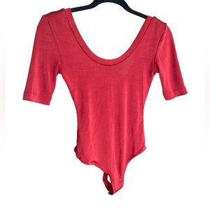 Silky Red Bodysuit with Low back